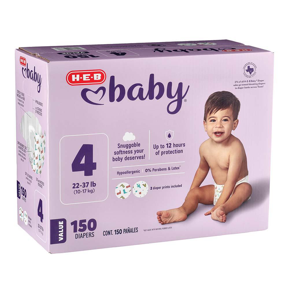 H-E-B Baby Value Pack Diapers - Size 4 - Shop Diapers at H-E-B