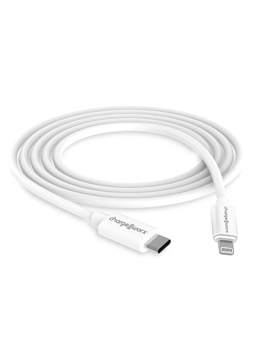 Chargeworx Lightning to USB-C Charging Cable - White; image 2 of 2