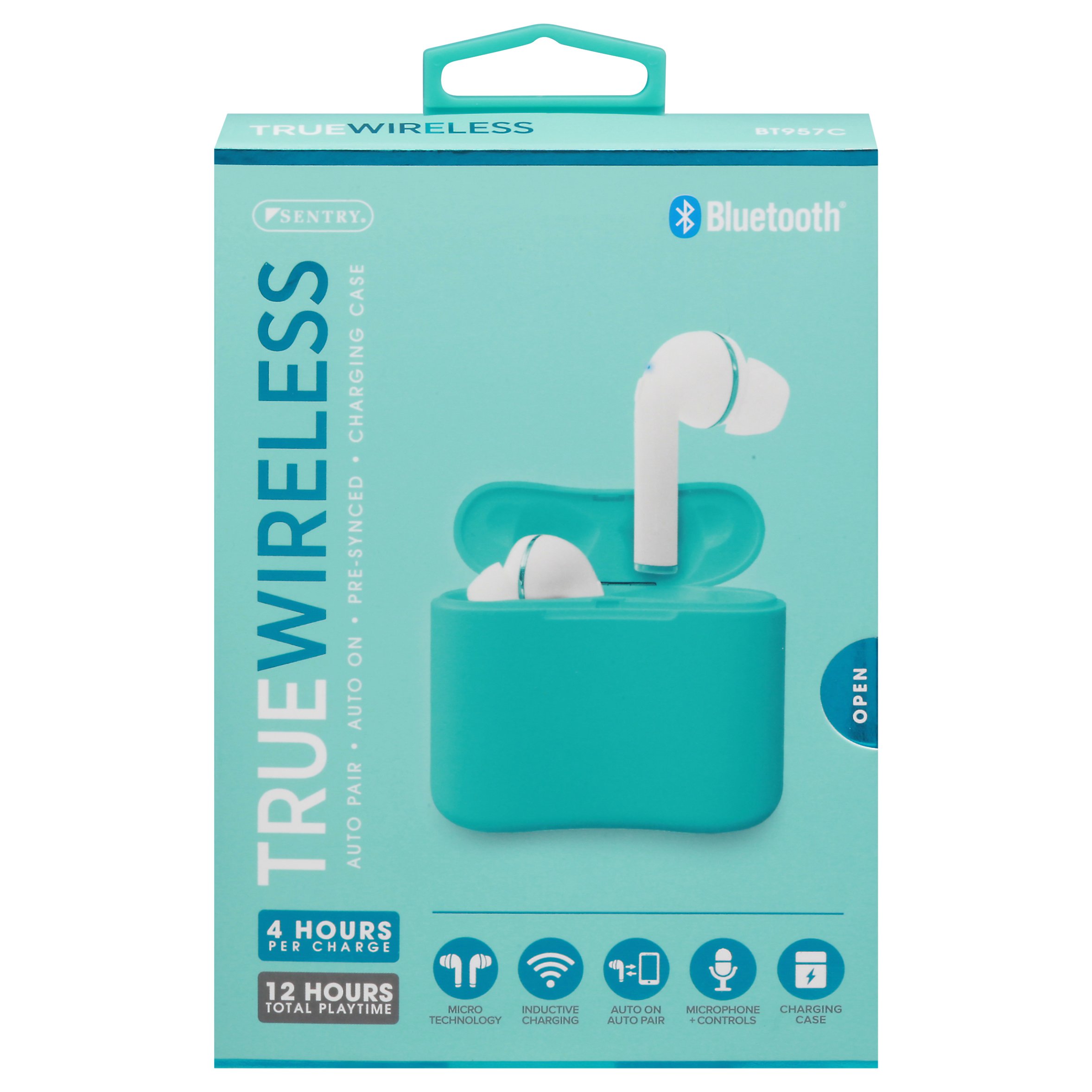 Sentry True Wireless Earbuds with Charging Case Aqua & White Shop