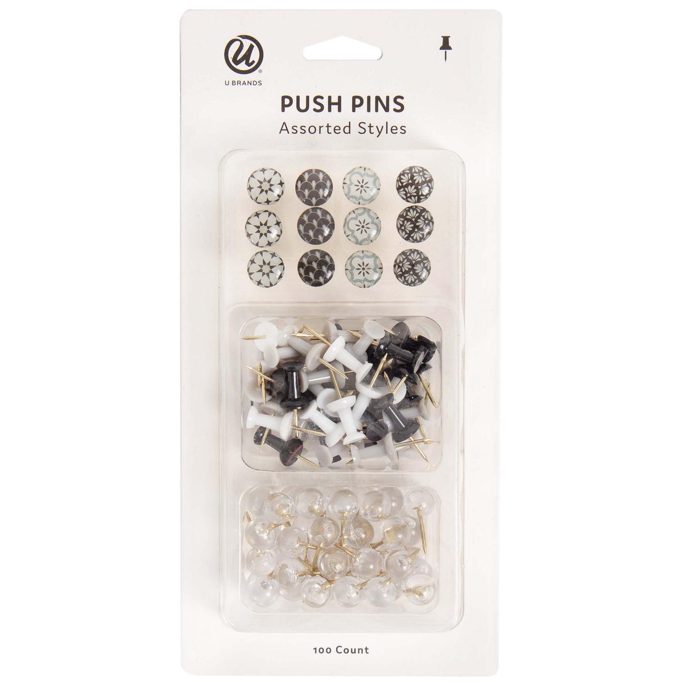U Brands Assorted Style Push Pins - Moroccan Monochrome; image 1 of 2
