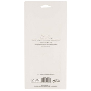 U Brands Assorted Style Push Pins - Moroccan Monochrome, 100 pc