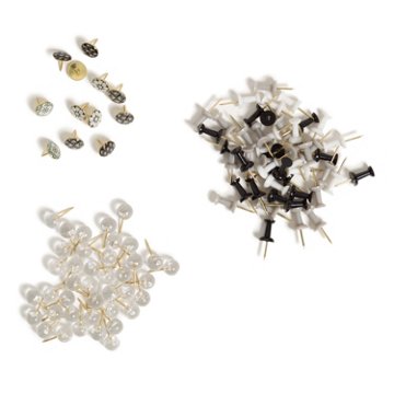 U Brands Assorted Style Push Pins - Moroccan Monochrome, 100 pc