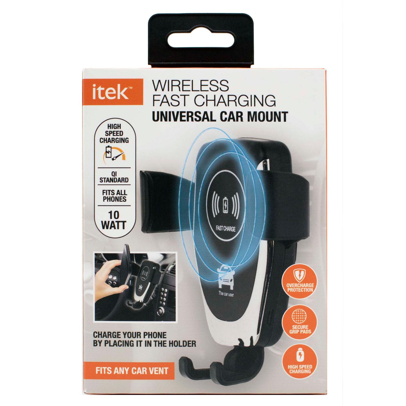 Itek Fast Charging Wireless Car Mount; image 1 of 4