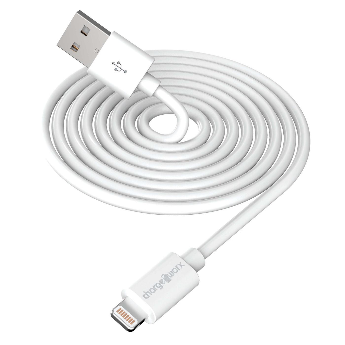 Chargeworx Charge & Sync Lightning Connector USB Cable - White; image 2 of 2