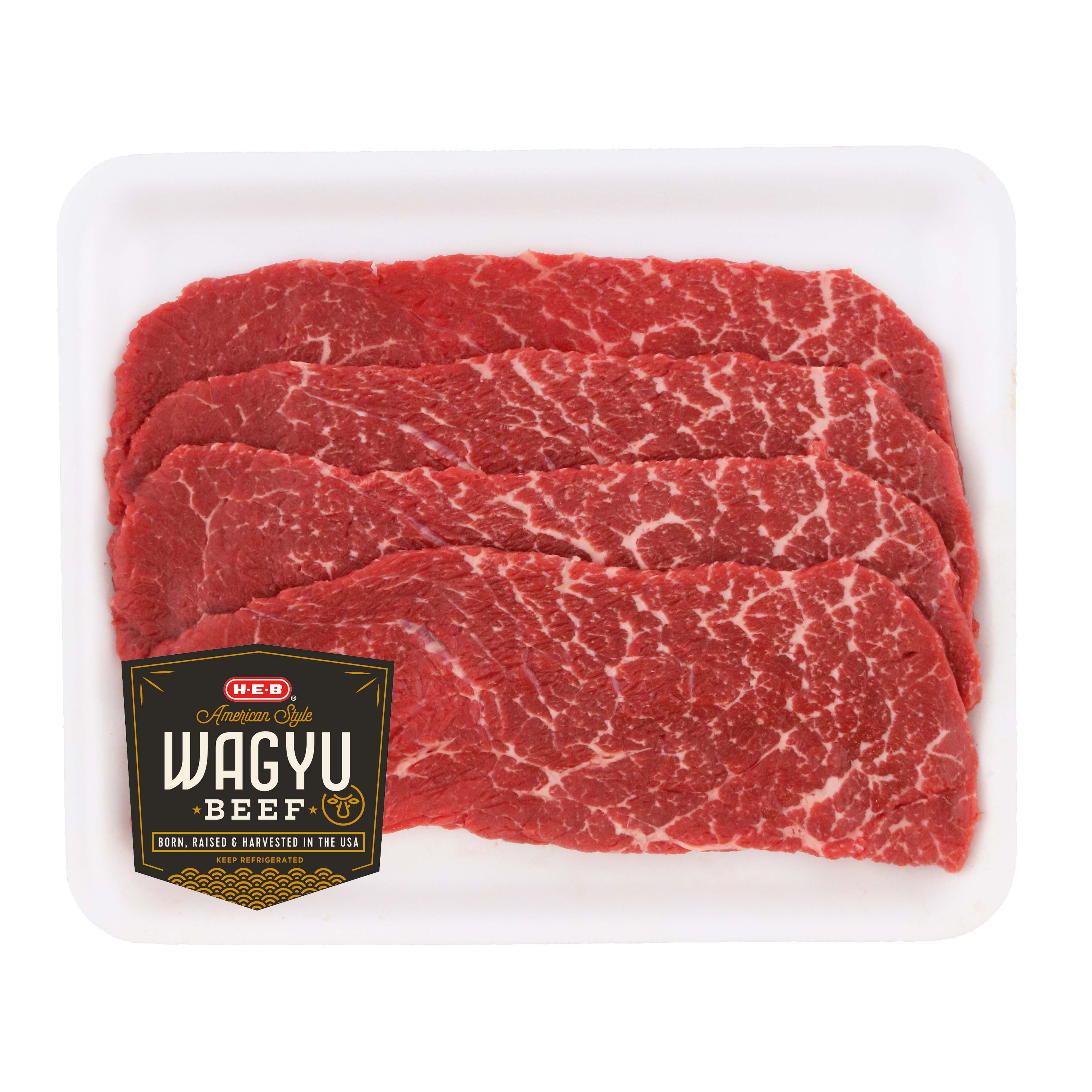 HEB American Style Wagyu Beef Top Round Steaks, Value Pack Shop