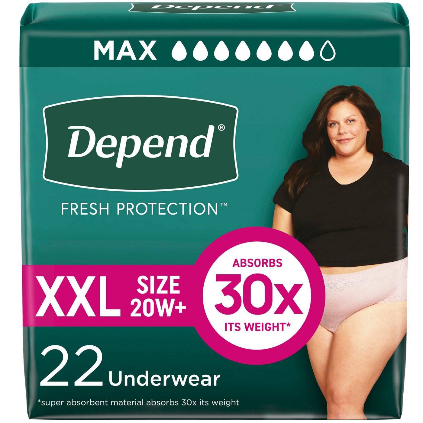 Depend Fresh Protection Adult Incontinence Maximum Underwear - XXL; image 1 of 2