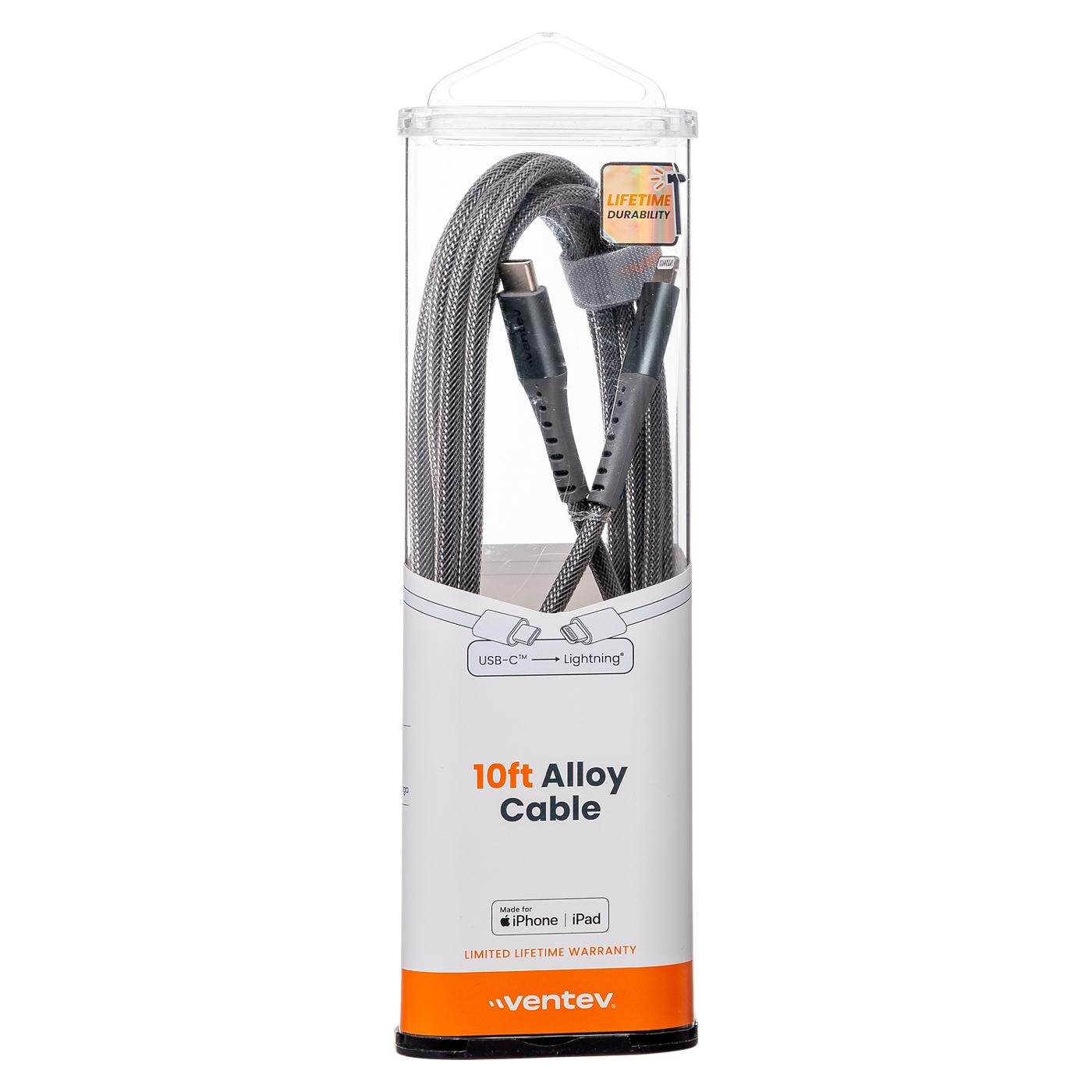 Ventev Chargesync USB-C to Alloy Lightning Cable Gray