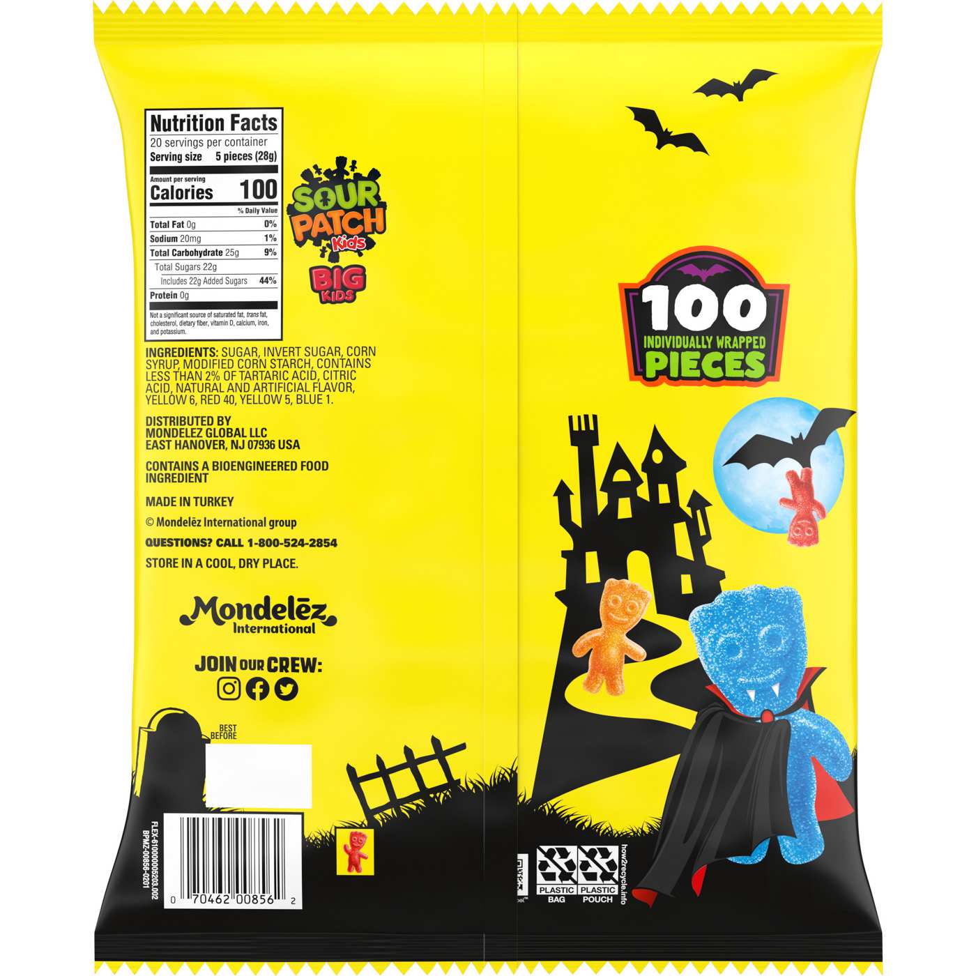 Sour Patch Kids BIG Individually Wrapped Soft & Chewy Halloween Candy; image 8 of 9