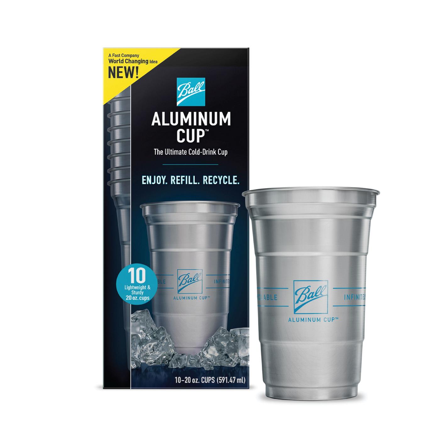 Ball 16 oz Aluminum Cup Cold-Drink Recyclable Party Cups - Shop Drinkware  at H-E-B