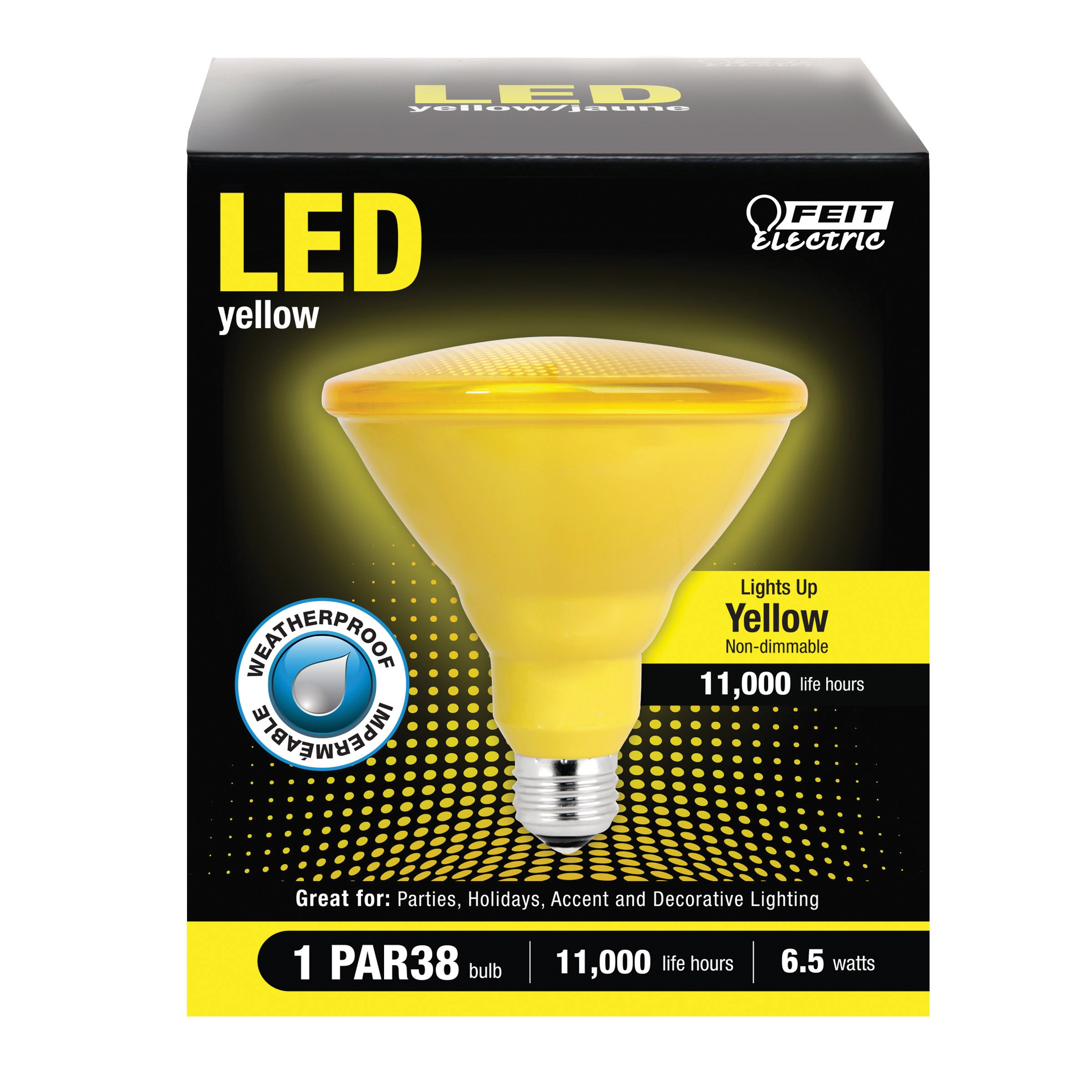 Feit Electric PAR38 6.5 Watt LED Light Bulb Yellow Shop Light