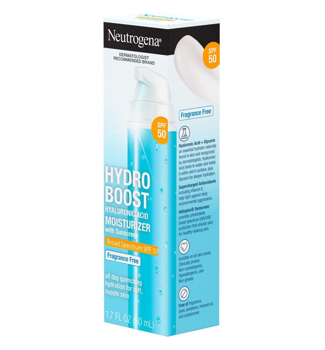 Neutrogena Hydro Boost SPF 50 Hyaluronic Acid Moisturizer; image 2 of 8