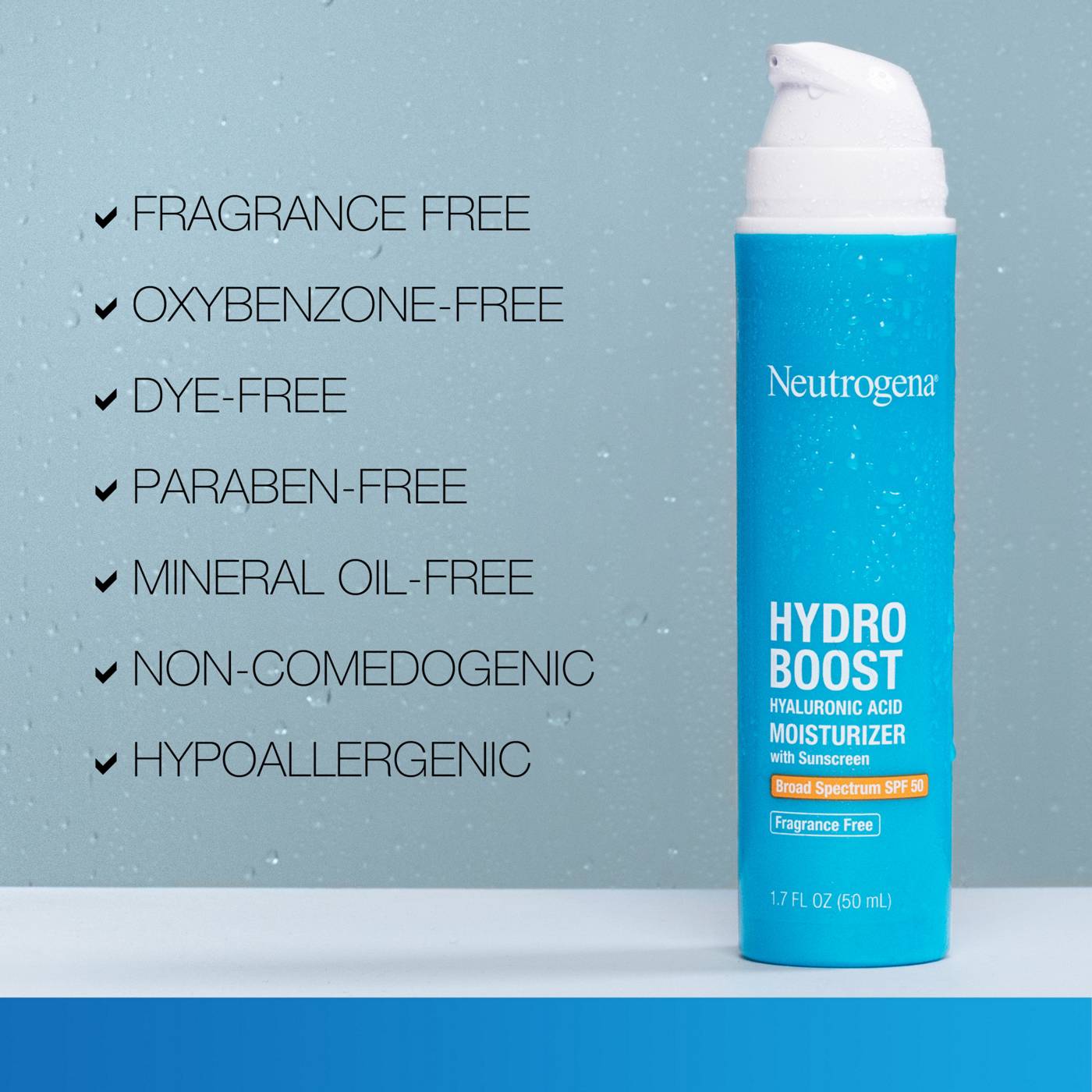 Neutrogena Hydro Boost SPF 50 Hyaluronic Acid Moisturizer; image 7 of 8