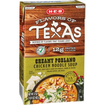 H-E-B Creamy Poblano Chicken Noodle Soup, 17 oz
