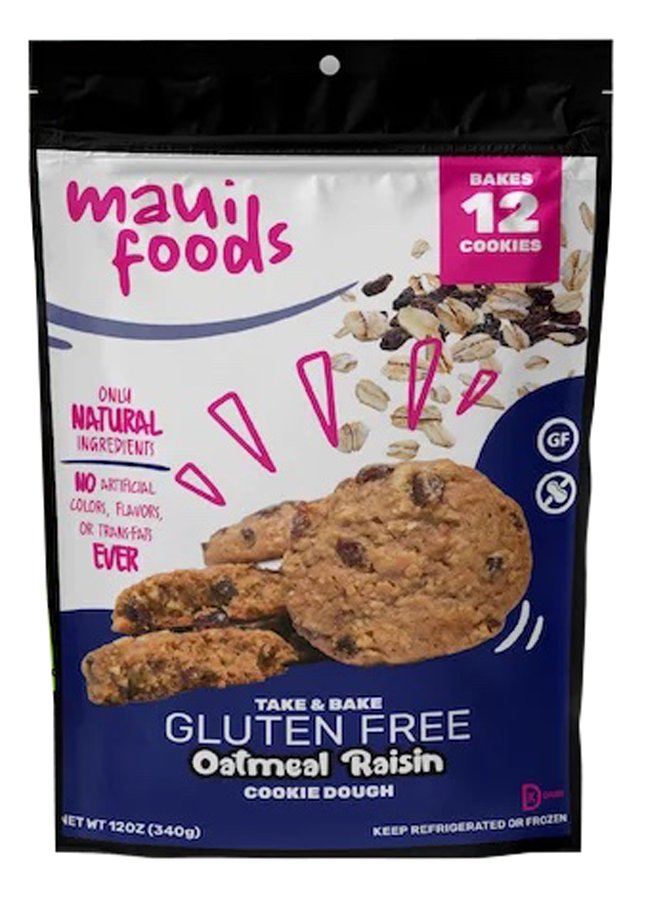Maui Foods Gluten Free Oatmeal Raisin Cookie Dough, 12 oz