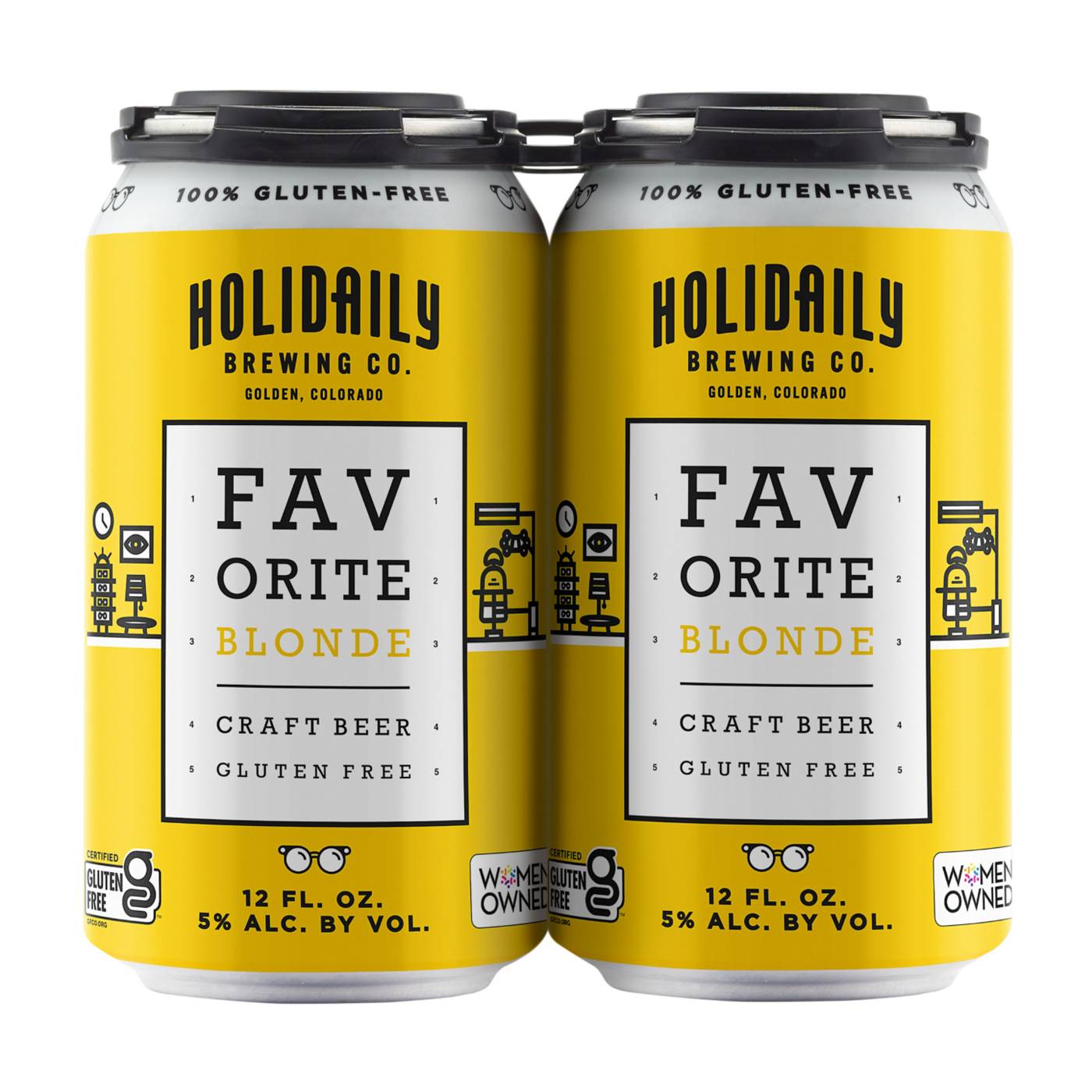Holidaily Brewing Co. Favorite Blonde Gluten Free Beer 12 oz Cans; image 1 of 2
