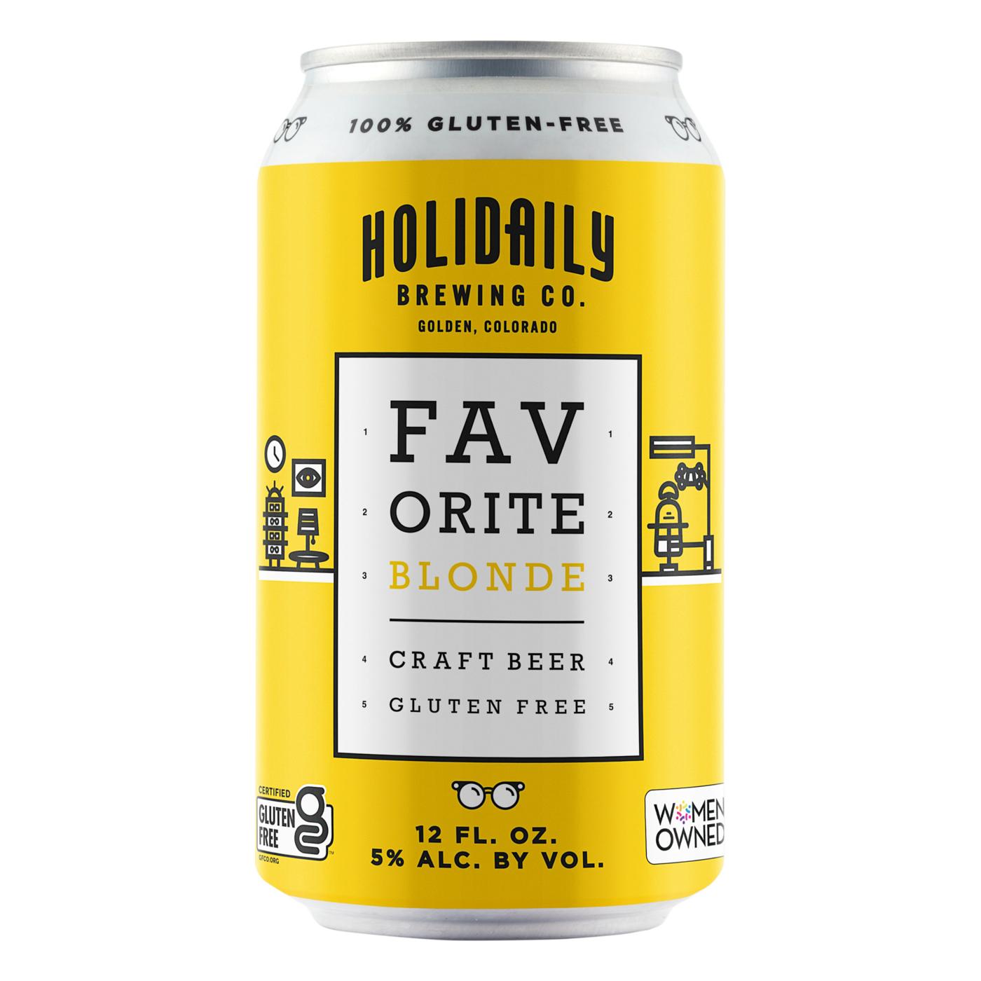 Holidaily Brewing Co. Favorite Blonde Gluten Free Beer 12 oz Cans; image 2 of 2