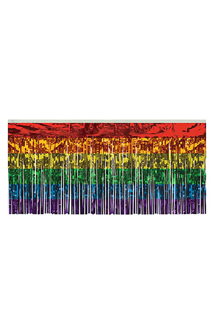Beistle Rainbow Metallic Fringe Drape Decor; image 1 of 2