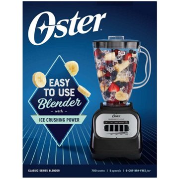 Oster Classic Series 5-Speed Blender with Plastic Jar - Black, 6 cup
