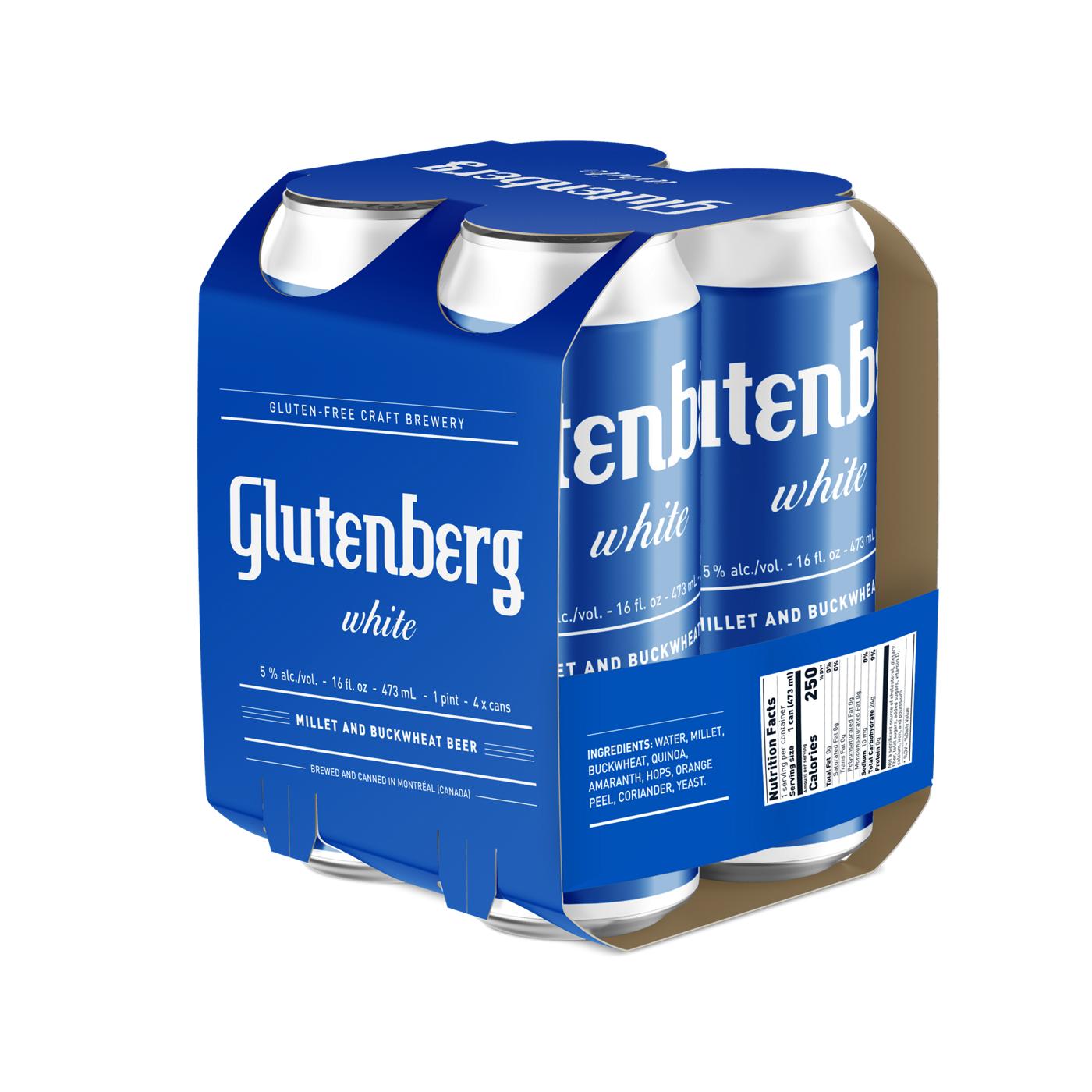 Glutenberg Gluten-Free White Ale Beer, Can; image 1 of 2