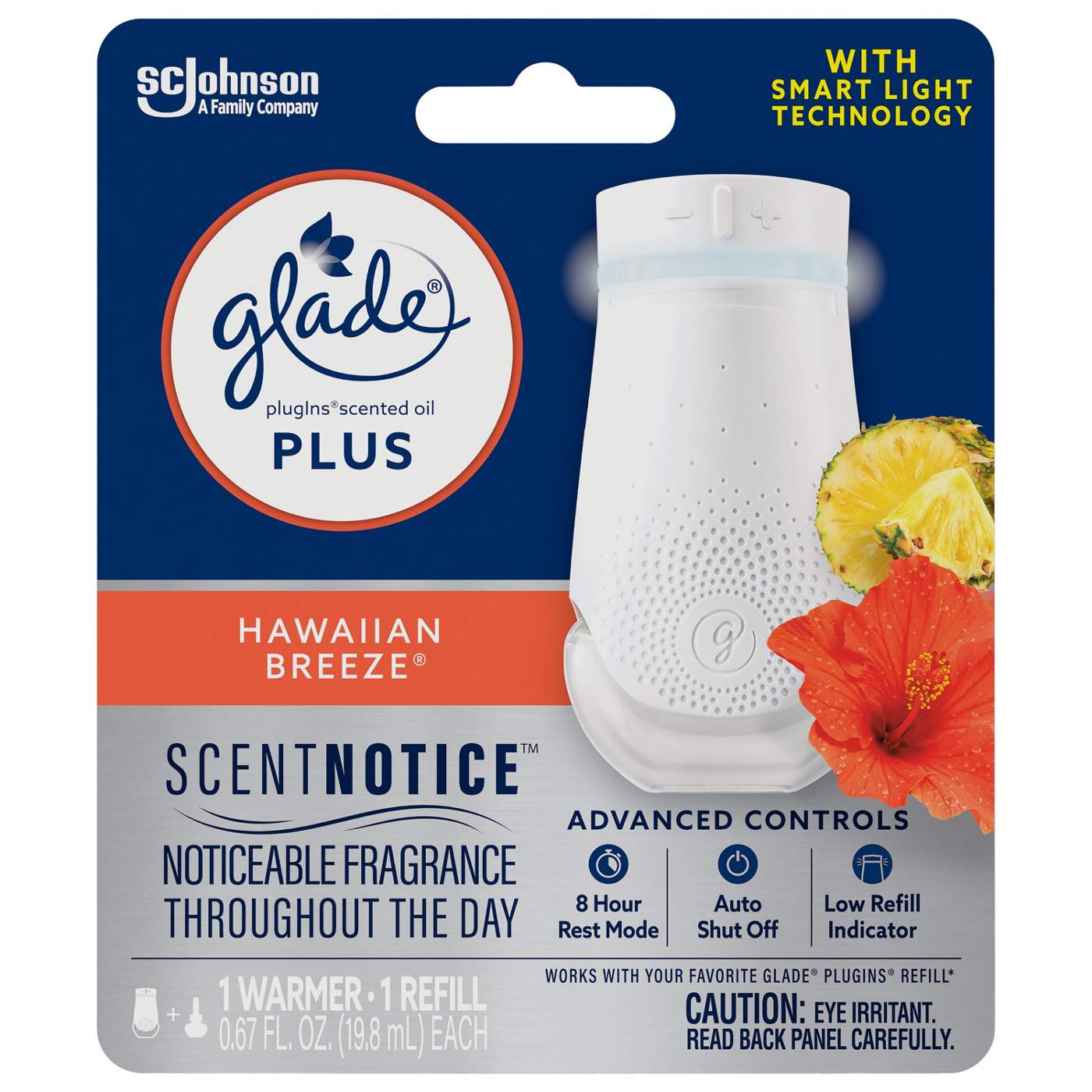 Glade PlugIns Scented Oil PLUS Air Freshener Oil Warmer and Refill with ScentNotice Technology - Hawaiian Breeze; image 1 of 8