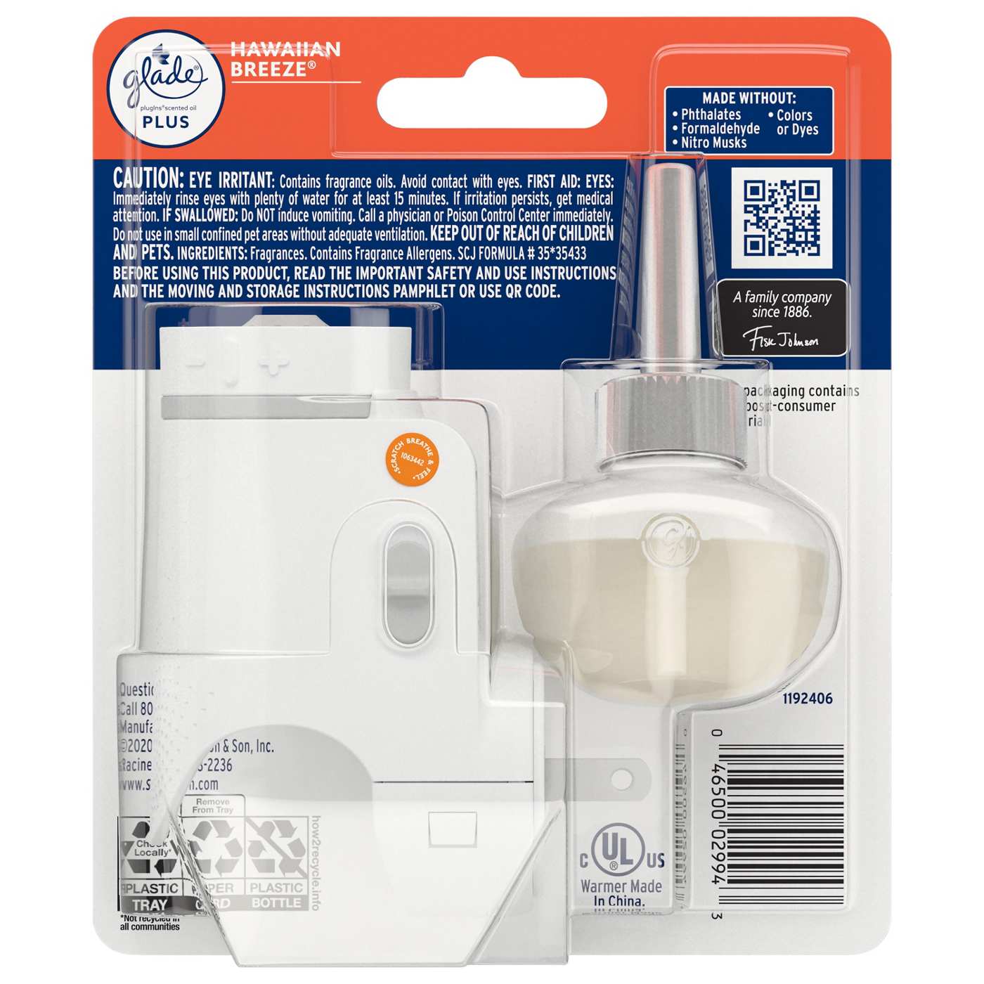 Glade PlugIns Scented Oil PLUS Air Freshener Oil Warmer and Refill with ScentNotice Technology - Hawaiian Breeze; image 5 of 8