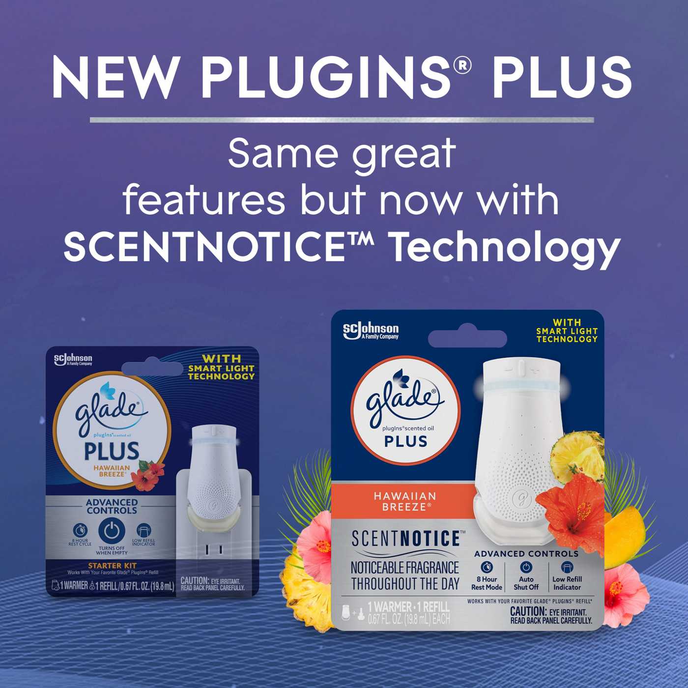 Glade PlugIns Scented Oil PLUS Air Freshener Oil Warmer and Refill with ScentNotice Technology - Hawaiian Breeze; image 8 of 8