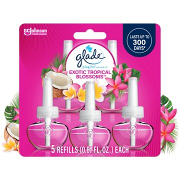 Glade PlugIns Scented Oil Air Freshener Refills - Exotic Tropical Blossom, 5 ct