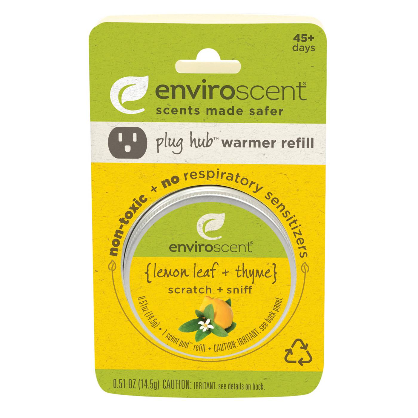 Enviroscent Lemon Leaf and Thyme Plug Hub Scent Pod Plug-In Air