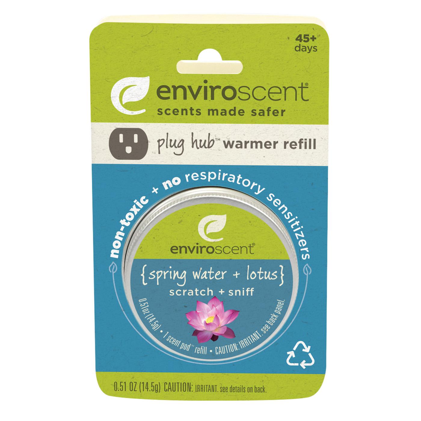 Enviroscent Plug Hub Scent Pod Refill, Non-Toxic Plug-In Air Freshener, Spring Water + Lotus; image 1 of 3