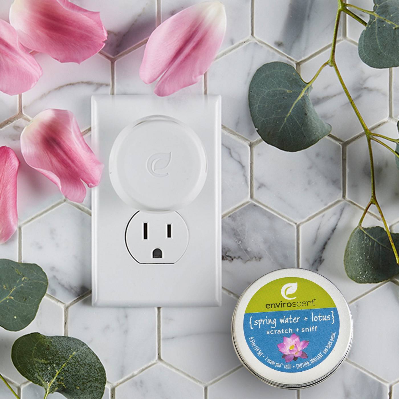 Enviroscent Plug Hub Scent Pod Refill, Non-Toxic Plug-In Air Freshener, Spring Water + Lotus; image 2 of 3