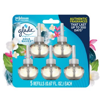 Glade PlugIns Scented Oil Air Freshener Refills - Aqua Waves, 5 ct