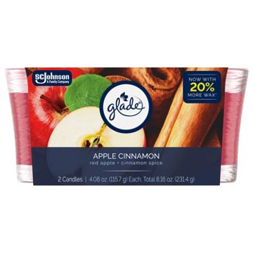 Glade Candle Twin Pack Apple Cinnamon, 2 pk, 4.08 oz