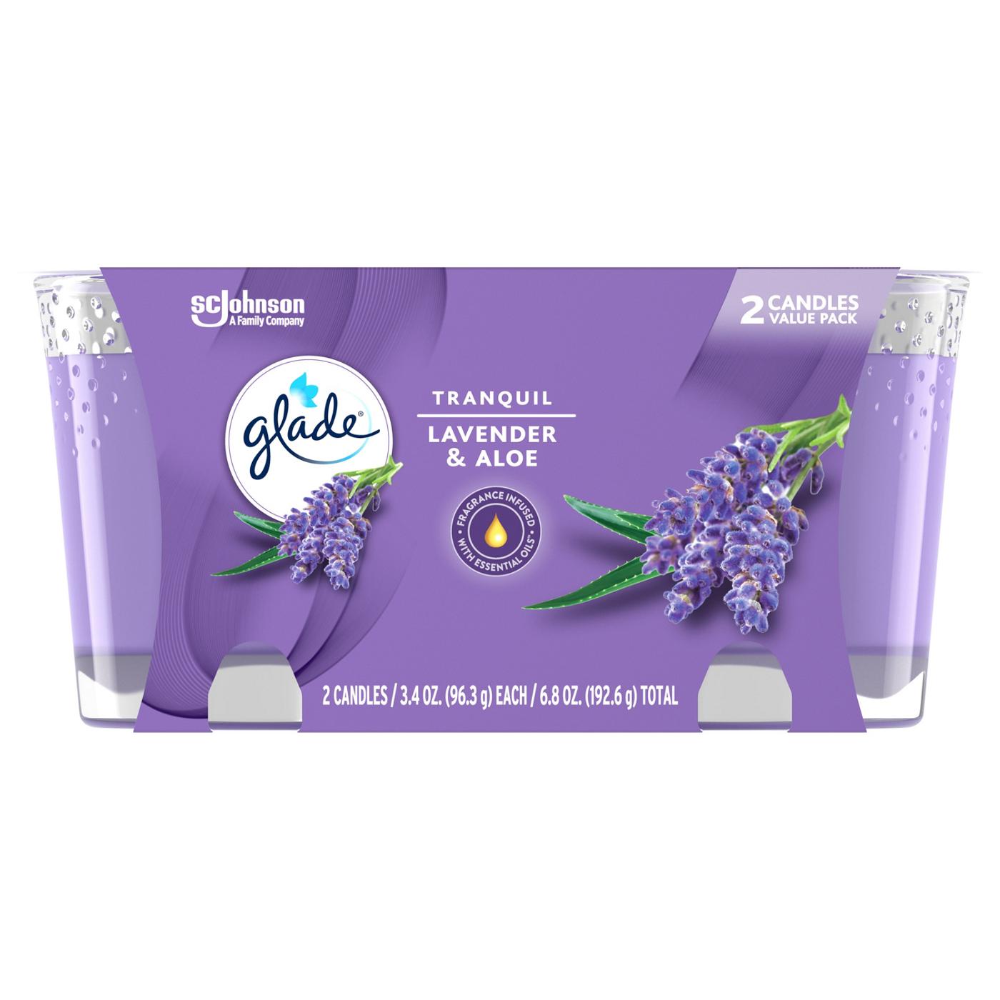 Glade Tranquil Lavender & Aloe Candles; image 1 of 2