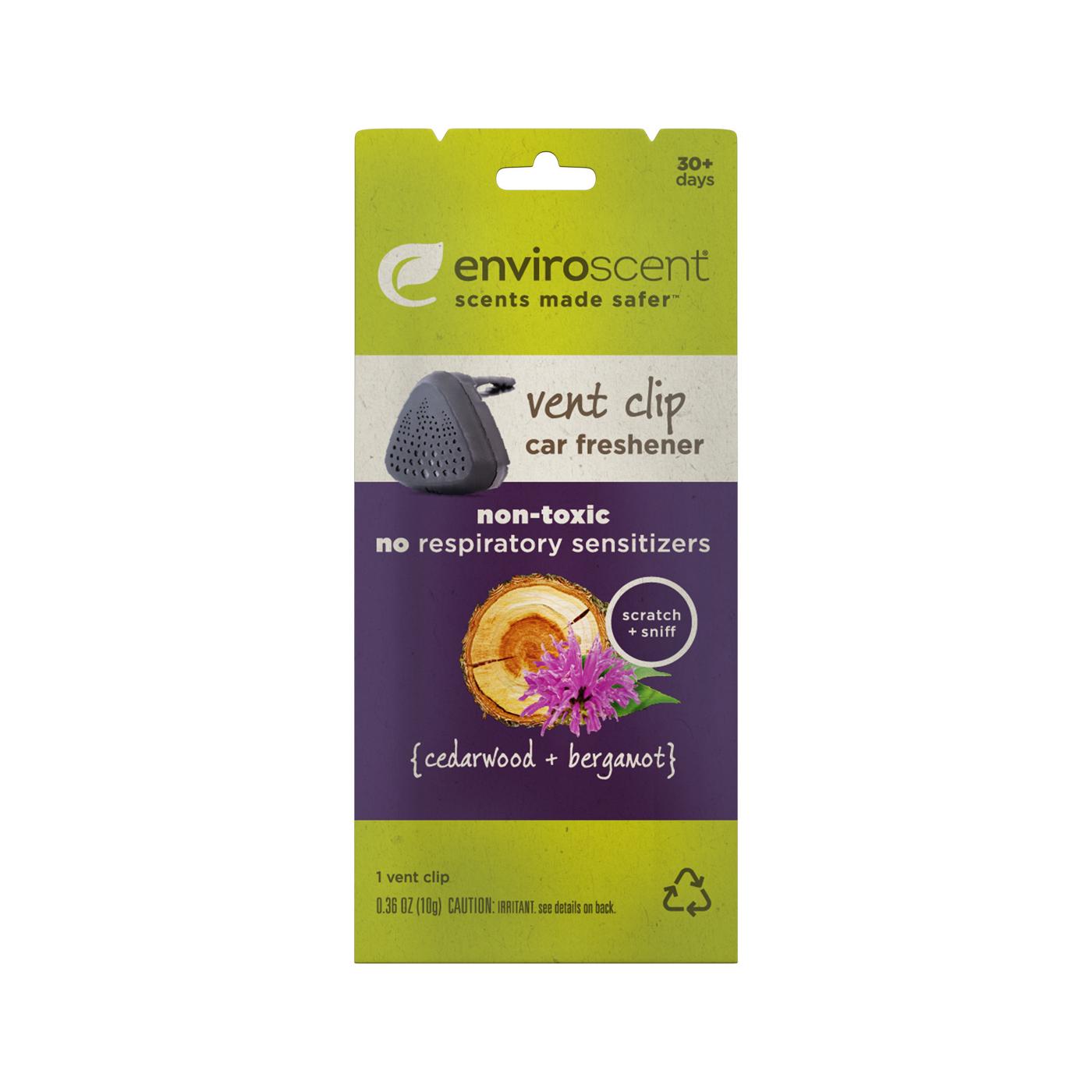 Enviroscent Car Air Freshener Vent Clip, Cedarwood + Bergamot; image 1 of 2