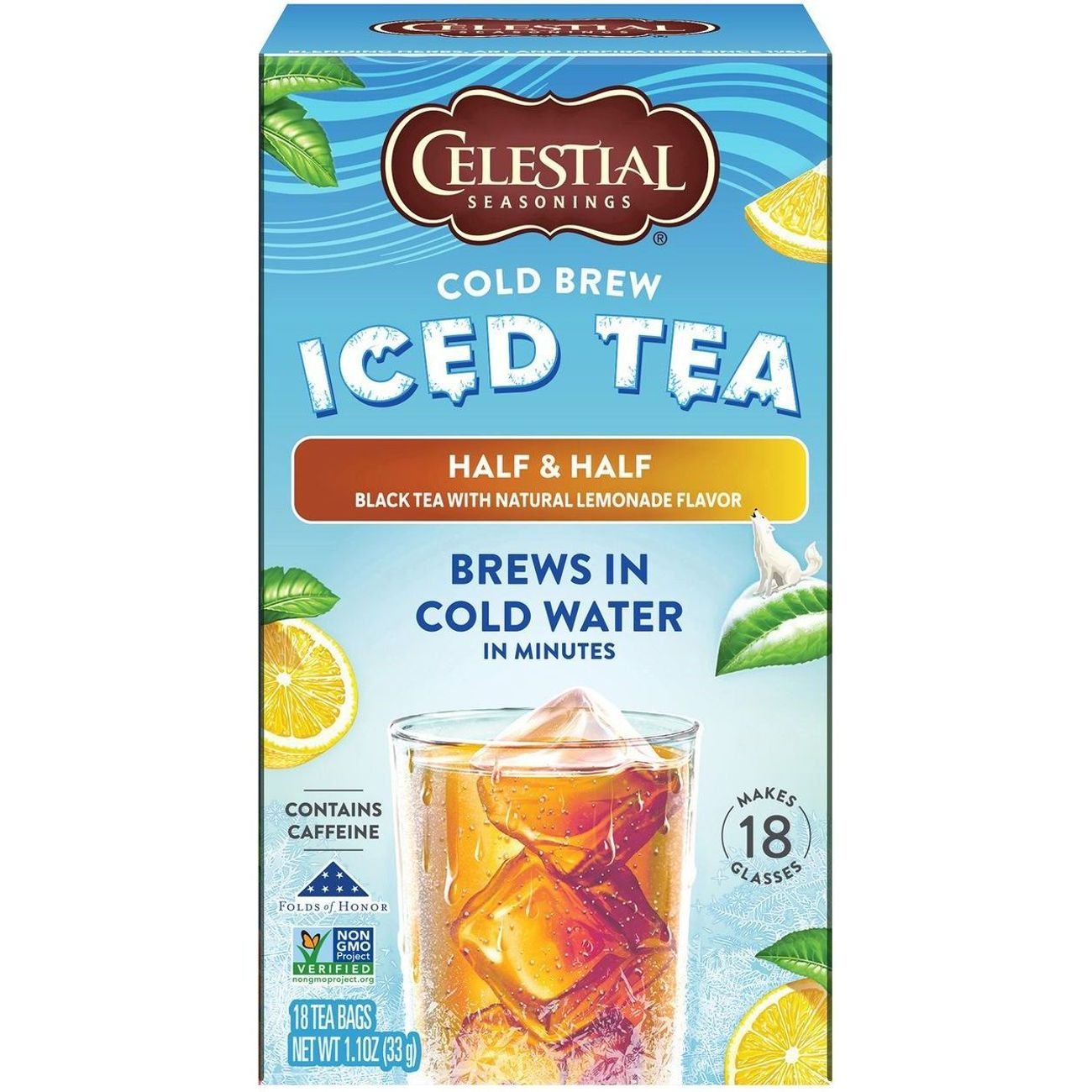Celestial Seasonings Half & Half Cold Brew Iced Tea, 18 ct