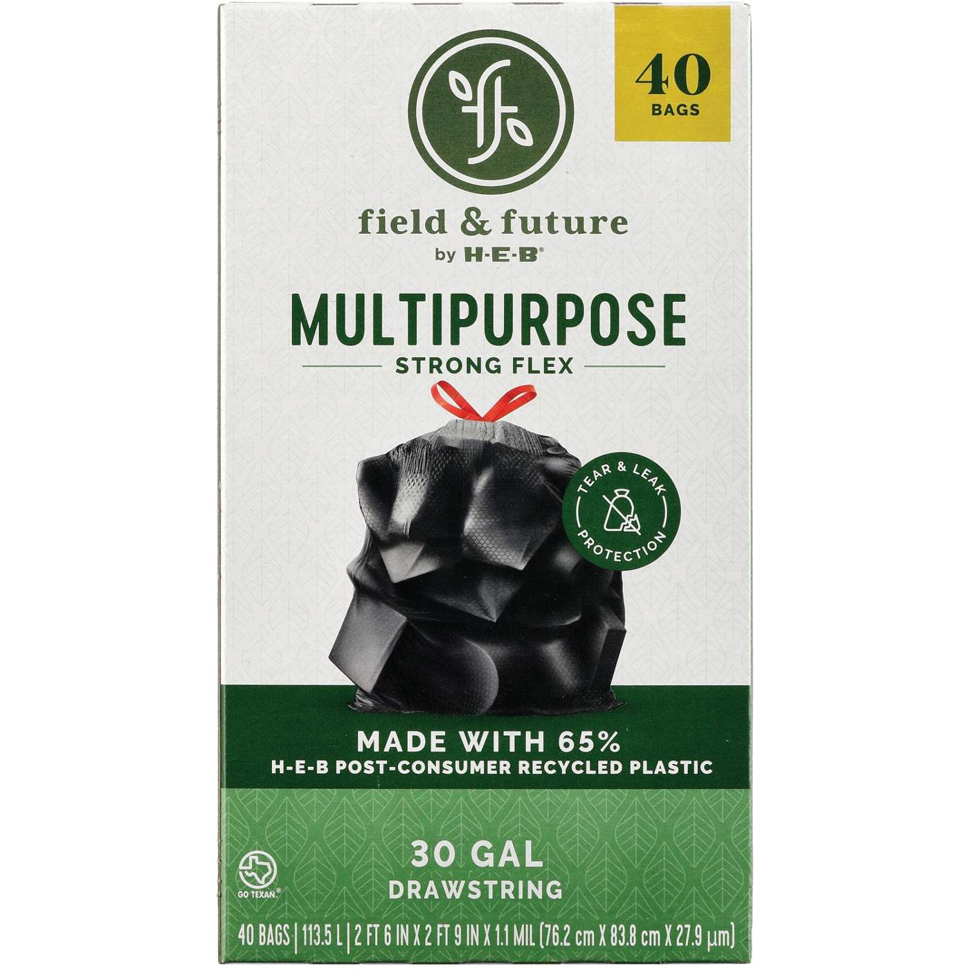 Field & Future by H-E-B Multipurpose Outdoor Trash Bags, 30 Gallon; image 1 of 6