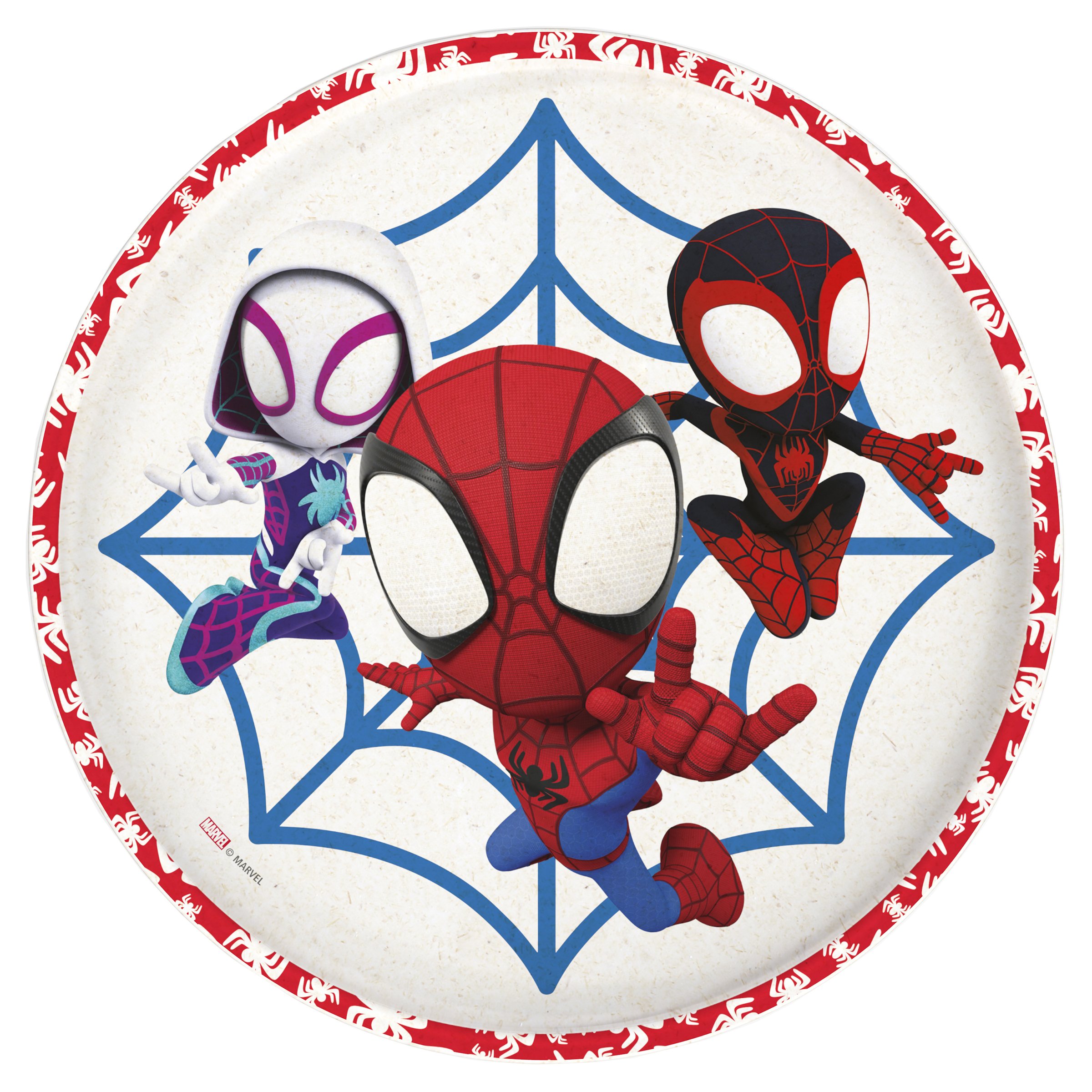 Zak Marvel Spider-Man Melamine Plastic Kids' Dinnerware 3-Section Divided Plate 