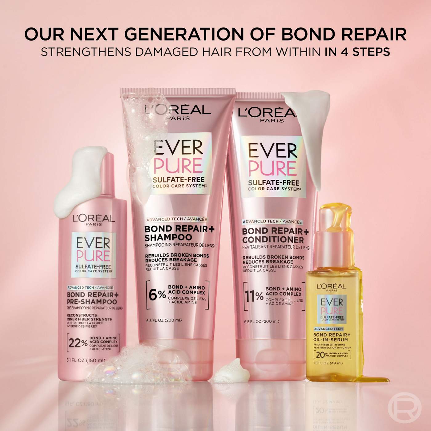 L'Oréal Paris EverPure Sulfate Free Color Care Bond Repair Strengthening Conditioner; image 7 of 10