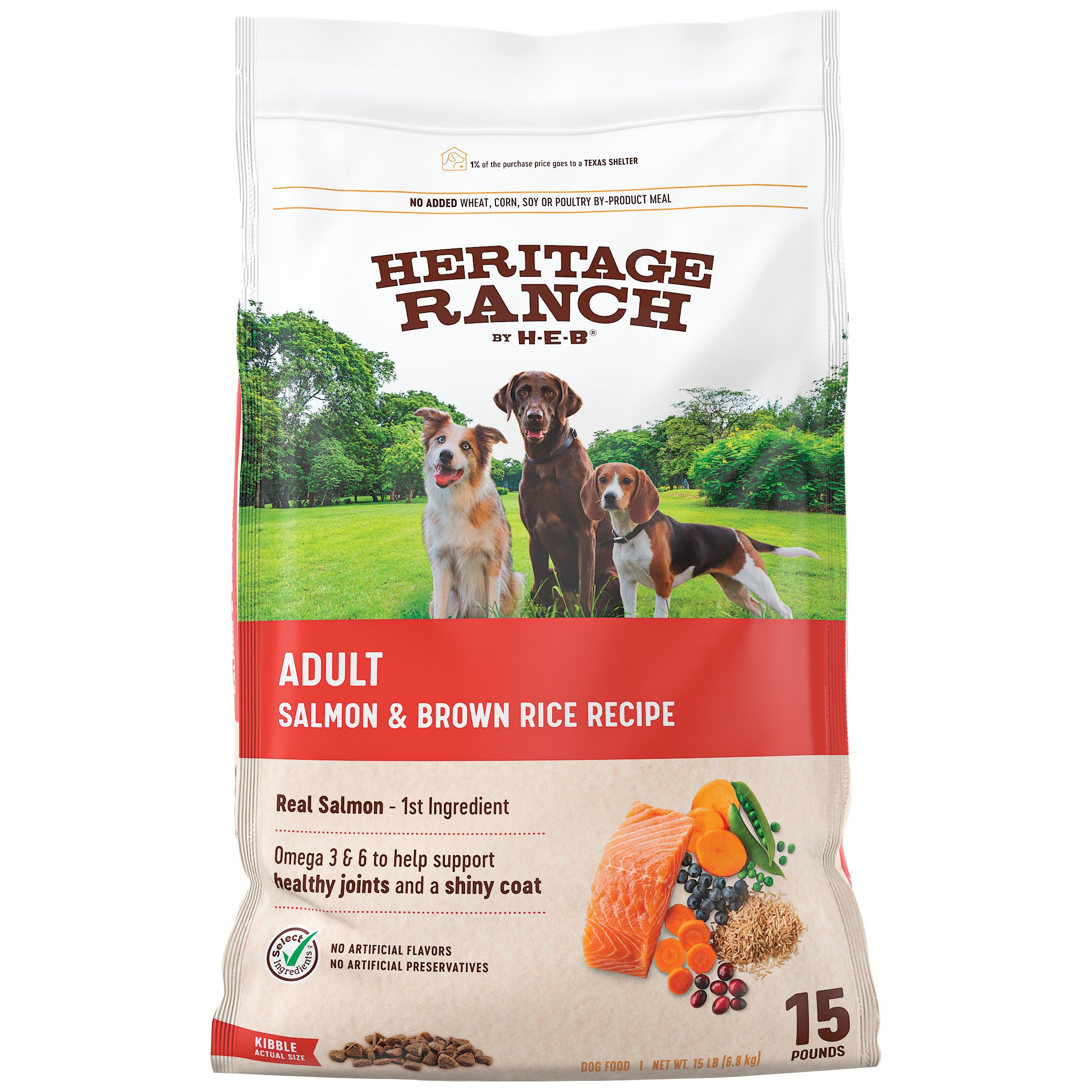 Heritage Ranch By H-E-B Adult Dry Dog Food - Salmon & Brown Rice - Shop ...