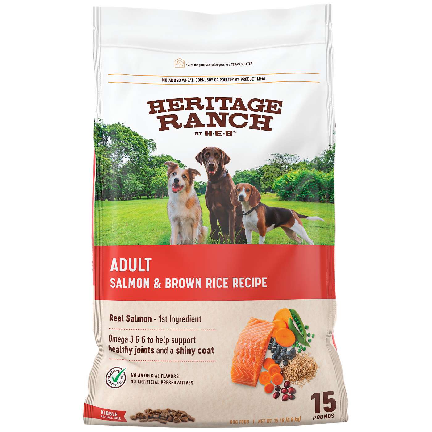 Heritage Ranch by H-E-B Adult Dry Dog Food - Salmon & Brown Rice; image 1 of 2