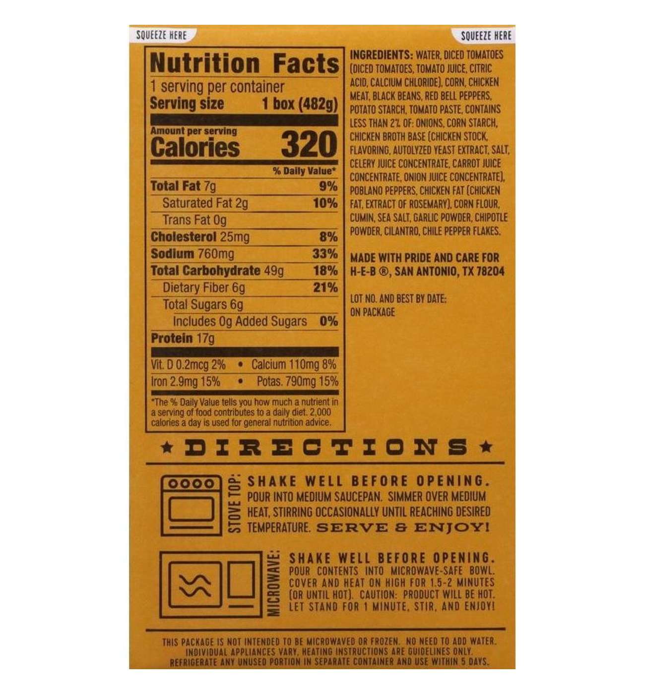 H-E-B Chicken Tortilla Soup; image 5 of 9