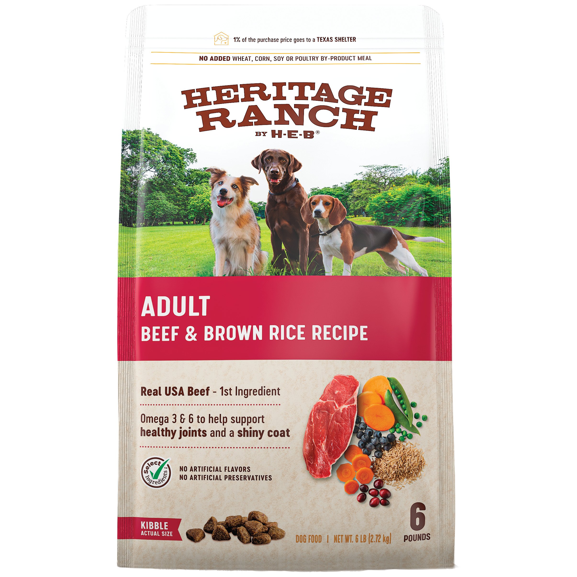 Heritage Ranch By H-E-B Adult Dry Dog Food - Beef & Brown Rice - Shop ...