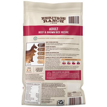 Heritage Ranch by H-E-B Adult Dry Dog Food - Beef & Brown Rice, 15 lbs