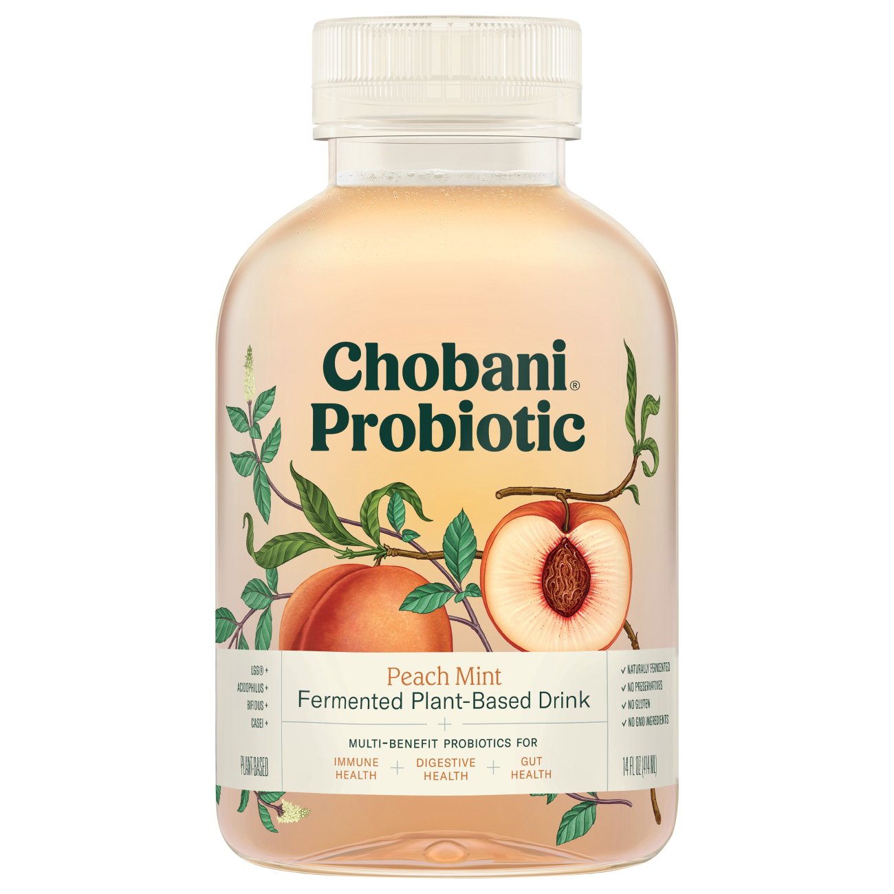 Chobani Probiotic Peach Mint Fermented PlantBased Drink Shop Juice