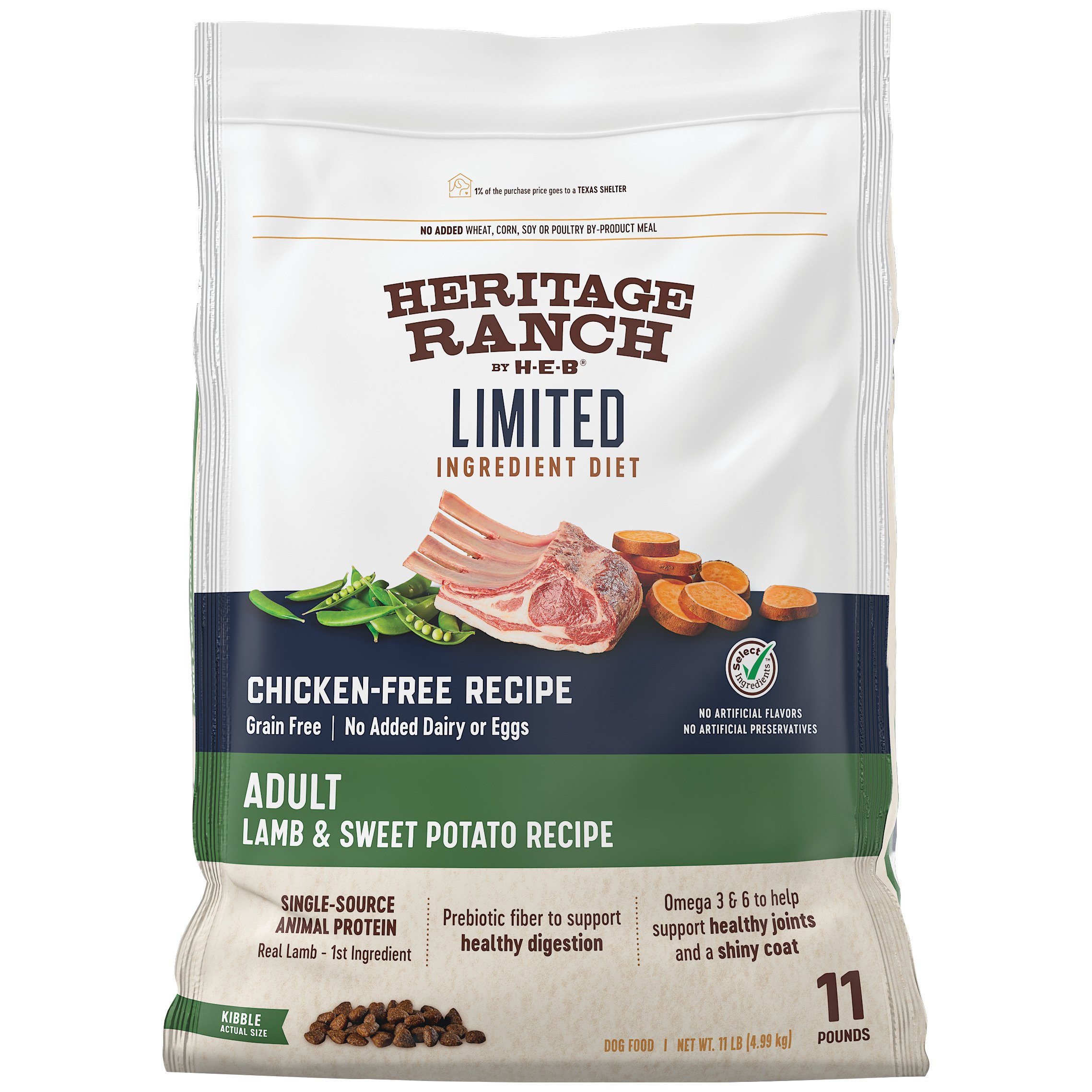 Heritage Ranch by H-E-B Limited Ingredient Diet Grain-Free Adult Dry Dog  Food Lamb Sweet Potato