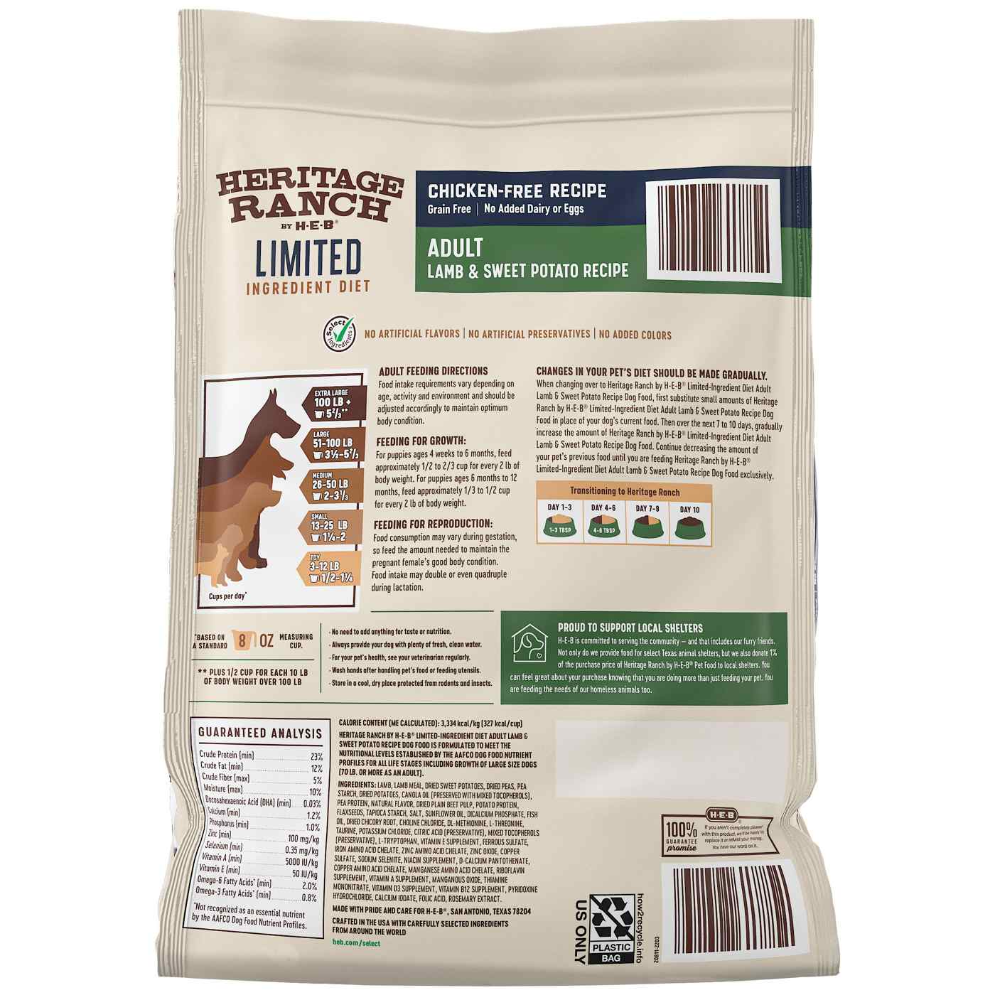 Heritage Ranch by H-E-B Limited Ingredient Diet Grain-Free Adult Dry Dog Food - Lamb & Sweet Potato; image 2 of 2