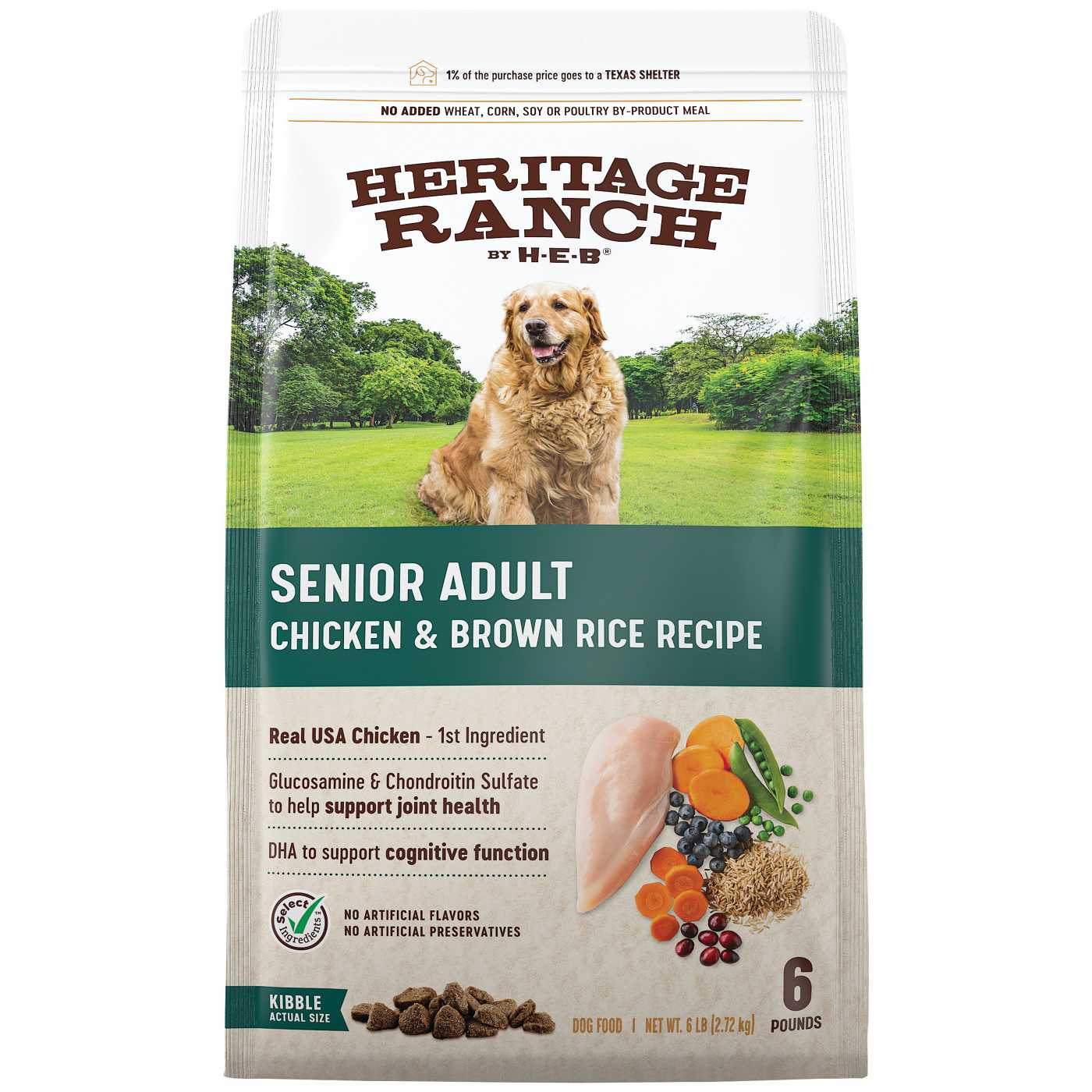 Heritage Ranch by H-E-B Senior Adult Dry Dog Food - Chicken & Brown Rice; image 1 of 2