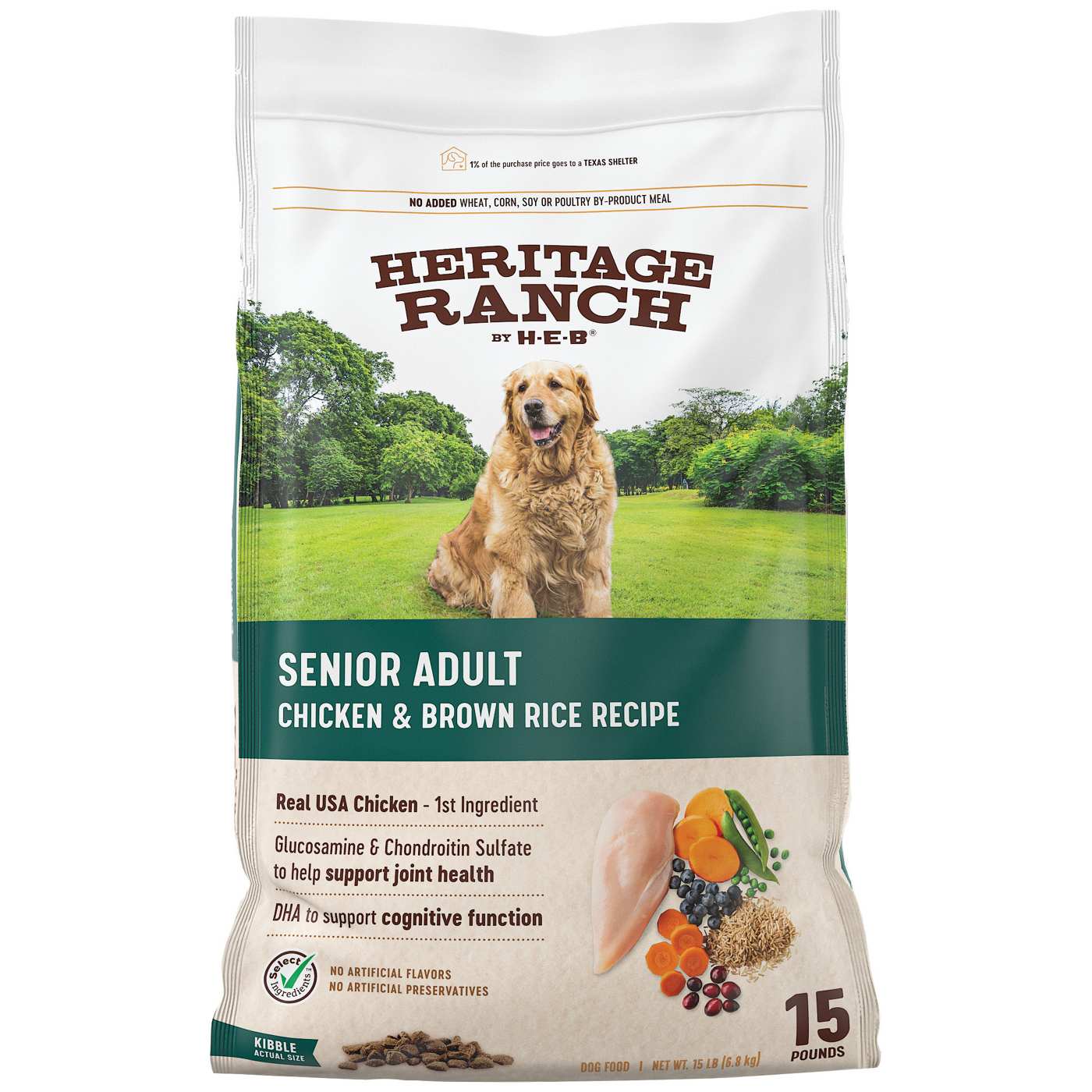 Heritage Ranch by H-E-B Senior Adult Dry Dog Food - Chicken & Brown Rice; image 1 of 2