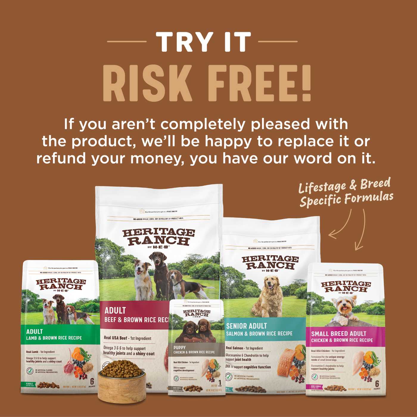 Heritage Ranch by H-E-B Large Breed Adult Dry Dog Food - Chicken & Brown Rice; image 5 of 8