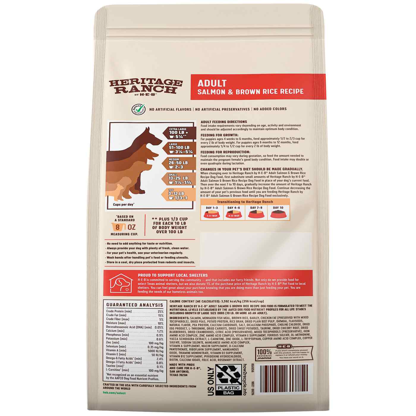 Heritage Ranch by H-E-B Adult Dry Dog Food - Salmon & Brown Rice; image 2 of 2